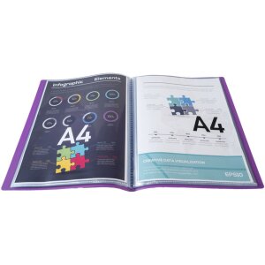 Exacompta polypropylenová složka 500µ 100 kapes crystal OPAK A4 fialová