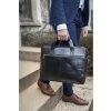 Exacompta 17437E Brašna přes rameno na notebook z černé kůže, 14 palců, voděodolná