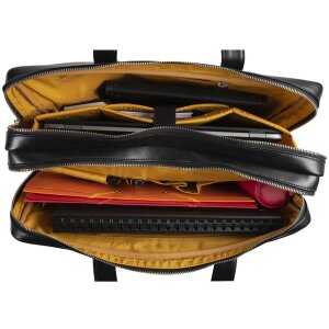 Exacompta taška přes rameno na notebook 2 přihrádky černá kůže Exactive black