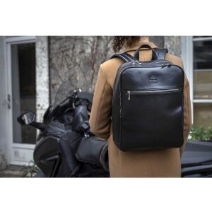 Exacompta 17637E Batoh na notebook kožený černý voděodolný 17" Exactive