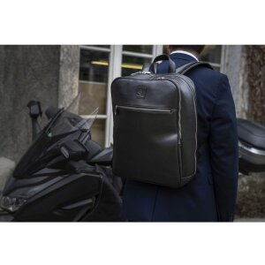 Exacompta 17637E Batoh na notebook kožený černý voděodolný 17" Exactive
