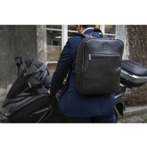 Exacompta 17637E Batoh na notebook kožený černý voděodolný 17" Exactive