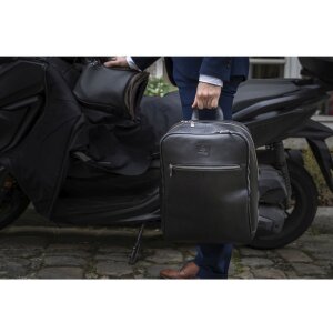 Exacompta 17637E Batoh na notebook kožený černý voděodolný 17" Exactive