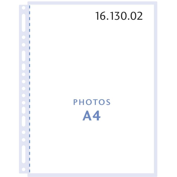 Kapsy na fotografie Henzo DIN A4 bílé, 10 listů, bez obsahu kyseliny, do pořadače Euro se 4 kroužky