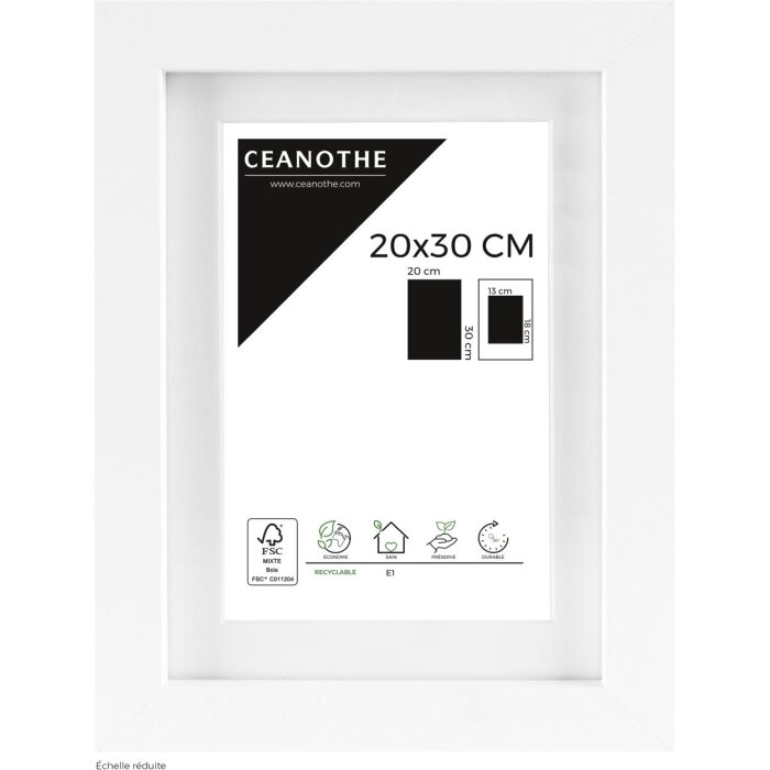 Ceanothe obrazový rám Oslo s paspartou 20x30 cm bílý