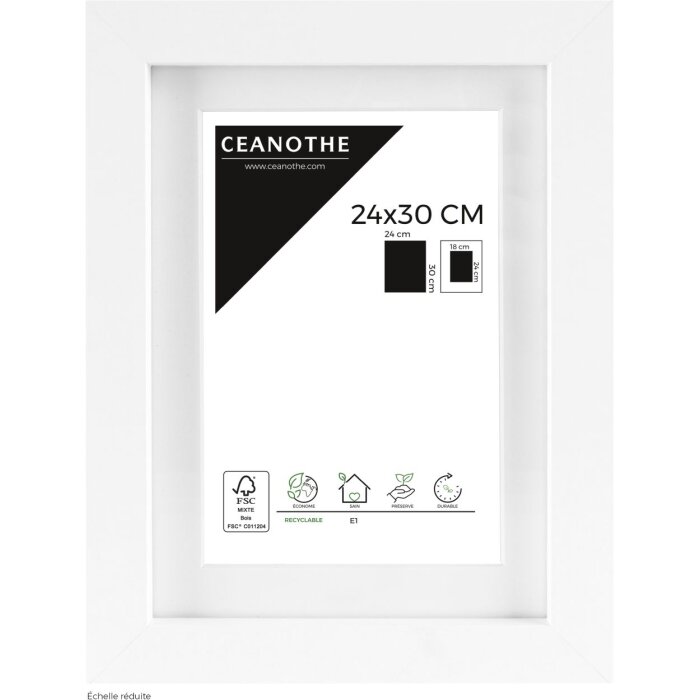 Ceanothe obrazový rám Oslo s paspartou 24x30 cm bílý