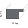 Ceanothe rám obrazu metallise grey