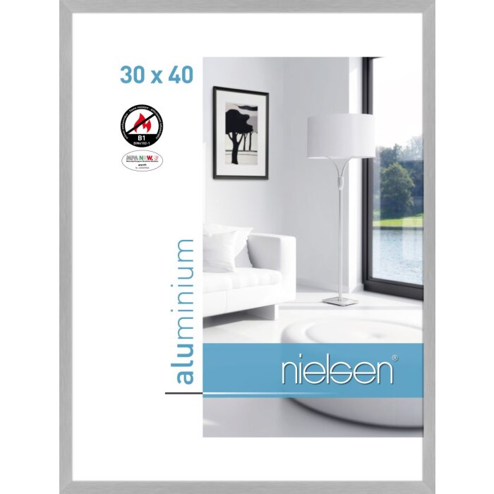 Protipožární rám Nielsen C2 structure stříbrný matný 30x40 cm