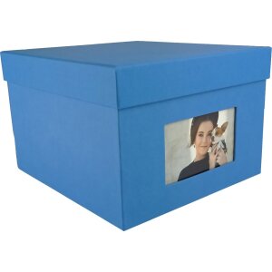 HNFD XL fotobox Kandra 700 fotografií 15x20 cm ocelově modrý žebrovaný