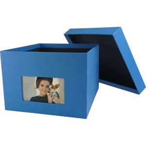 HNFD XL fotobox Kandra 700 fotografií 15x20 cm ocelově modrý žebrovaný
