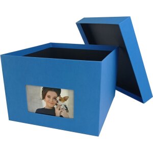 HNFD XL fotobox Kandra 700 fotografií 15x20 cm ocelově modrý žebrovaný