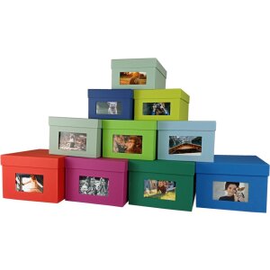 HNFD XL fotobox Kandra 700 fotografií 15x20 cm tmavě modrý žebrovaný