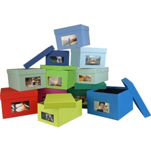 HNFD XL fotobox Kandra 700 fotografií 15x20 cm tmavě modrý žebrovaný