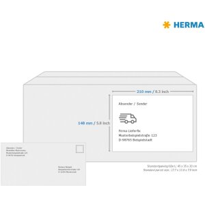 Inkoustové etikety HERMA odolné proti povětrnostním vlivům, A4, 210,0 x 148,0 mm, bílé, permanentní lepidlo
