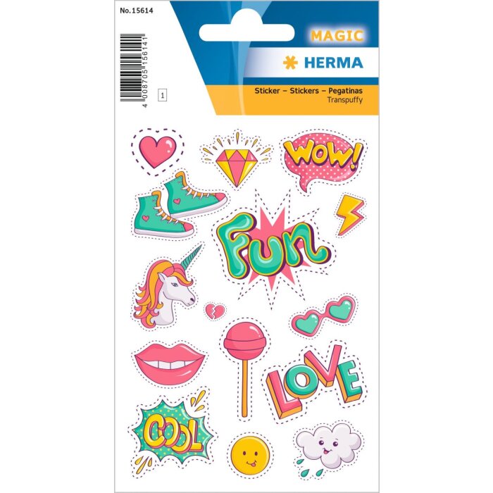 HERMA Trendy Patches - barevné samolepky Transpuffy