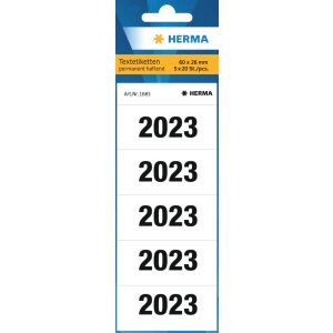HERMA čísla roku 2023 pro pořadače, 60 x 26 mm,...
