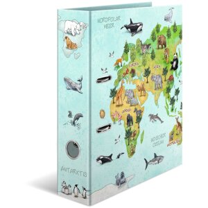 Složka s motivem HERMA A4 mapa světa barevná 70 mm