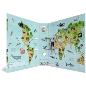 Složka s motivem HERMA A4 mapa světa barevná 70 mm