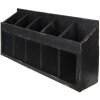 Clayre & Eef 5H0518 Nástěnná police 60x13x28 cm Černá úložná skříňka