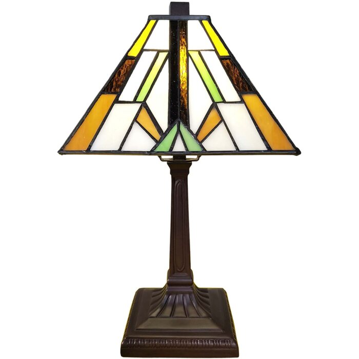 LumiLamp 5LL-6109 Stolní lampa Tiffany 20x20x34 cm E14-max 1x25W hnědá