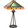 LumiLamp 5LL-6164 Stolní lampa Tiffany 61x61x73 cm E27-max 2x60W Zelená, hnědá