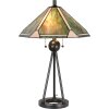 LumiLamp 5LL-6165 Stolní lampa Tiffany Ø 50x73 cm E27-max 2x60W Zelená, hnědá, béžová