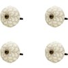 Clayre & Eef 64877 Sada 4 knoflíků na dveře béžová Ø 4x3 cm