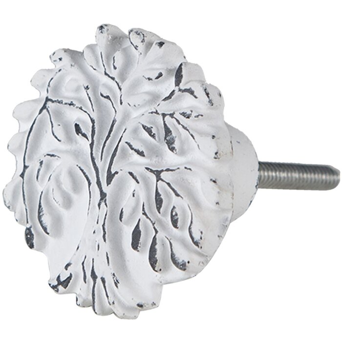 Clayre & Eef 64892 Dveřní klika bílá Ø 4x3 cm
