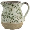 Clayre & Eef 6CE1386M Dekorativní džbán zelený, bílý 16x13x15 cm