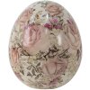 Clayre & Eef 6CE1415L Dekorativní keramické vejce Ø 14x16 cm Nostalgický vzor růží