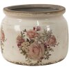 Clayre & Eef 6CE1419L Květináč do interiéru Růžová, béžová Ø 20x15 cm