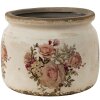 Clayre & Eef 6CE1419M Květináč do interiéru růžový, béžový Ø 15x13 cm