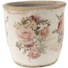 Clayre & Eef 6CE1421L Květináč růžovo-béžový 14x13 cm Keramika
