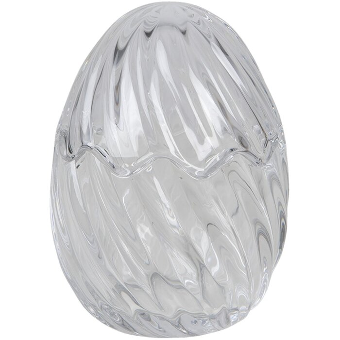 Clayre & Eef 6GL3384 Bonbonnière s víkem Vejce průhledné Ø 9x12 cm