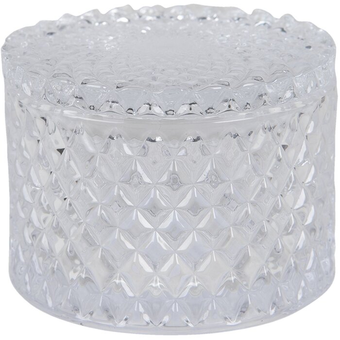 Clayre & Eef 6GL3391 Bonbonnière s víkem Transparent Ø 11x8 cm
