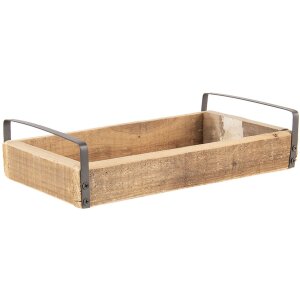 Dekorativní podnos Clayre & Eef (sada 3 kusů) hnědý 35x20x5 - 30x15x5 - 25x10x5 cm