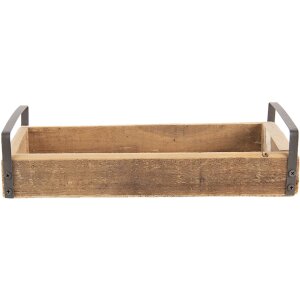 Dekorativní podnos Clayre & Eef (sada 3 kusů) hnědý 35x20x5 - 30x15x5 - 25x10x5 cm