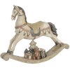 Clayre & Eef 6PR0036 Vánoční dekorace Soška houpacího koně bílá 22x5x19 cm