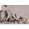 Clayre & Eef 6PR0036 Vánoční dekorace Soška houpacího koně bílá 22x5x19 cm