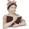 Clayre & Eef 6PR0302 Dekorativní figurka Žena čtoucí béžová růžová 16x11x19 cm