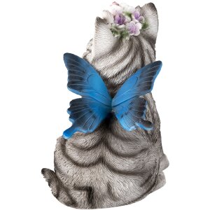 Clayre & Eef 6PR3351 Dekorativní kočka bílá, šedá 12x10x15 cm