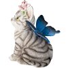 Clayre & Eef 6PR3351 Dekorativní kočka bílá, šedá 12x10x15 cm