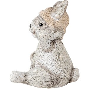 Clayre & Eef 6PR3493 Dekorativní králík šedý 11x9x13 cm