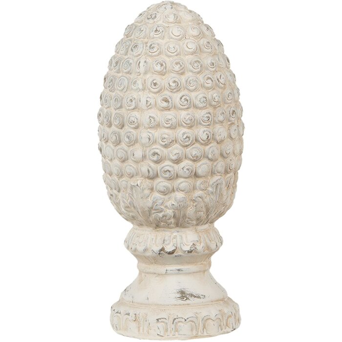 Clayre & Eef 6TE0393S Dekorativní jedlový kužel béžový Ø 10x23 cm