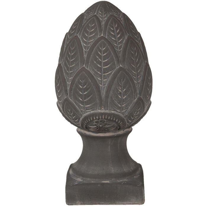 Clayre & Eef 6TE0398M Dekorativní jedlový kužel šedý Ø 13x26 cm