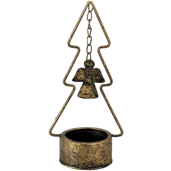 Clayre & Eef 6Y4512 Svícen na vánoční stromek měděný 10x8x24 cm