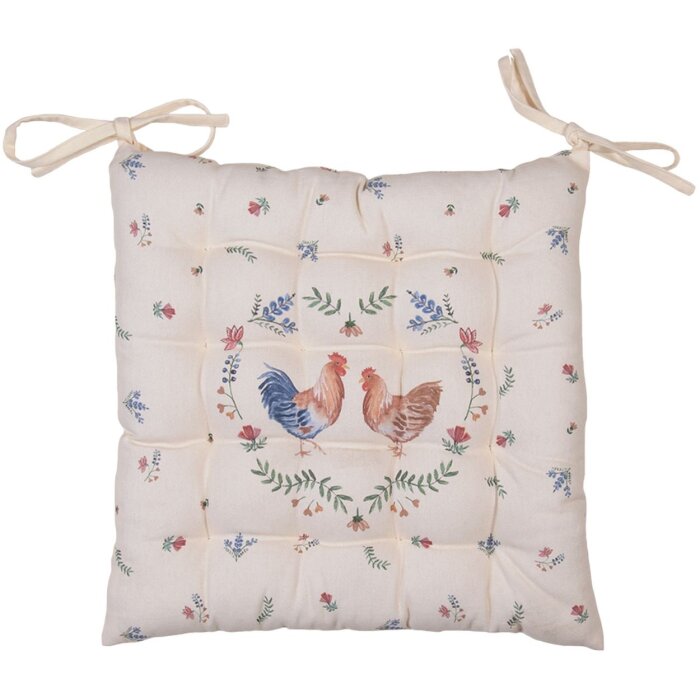 Clayre & Eef CAR29 Polštář na židli pěnový béžový 39x39 cm