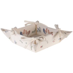 Clayre & Eef CAR47 Koš na chléb béžový 35x35x8 cm