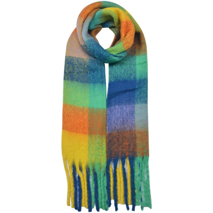 Clayre & Eef JZSC0615BL Dámská zimní šála modrá 35x210 cm