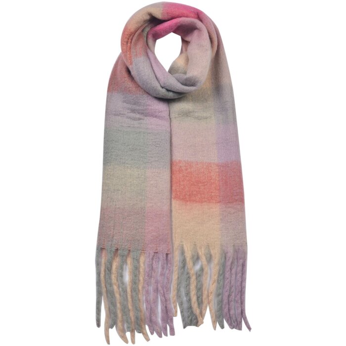 Clayre & Eef JZSC0615P Dámská zimní šála růžová 35x210 cm